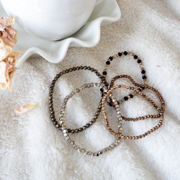 🎉 Brown small crystals style bracelets - Picture 1 of 2